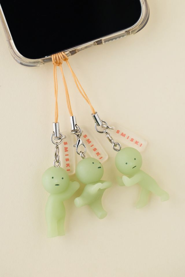 Porte-clés mousqueton aveugle de la boîte à accessoires de sangle Smiski® qui brille dans le noir #1