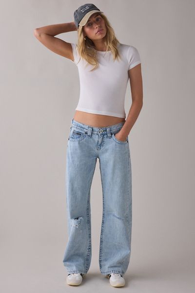 BDG Kayla Destructed Knee Low-Rise Jeans