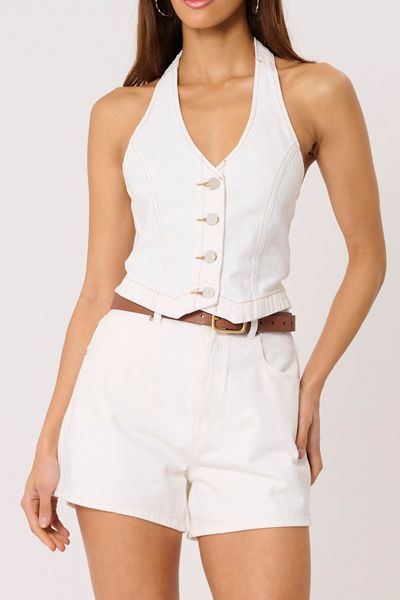 Haut camisole en denim porcelaine C'est La Vie Abrand