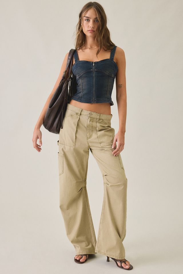 Abrand Bowie Denim Bustier Top #1