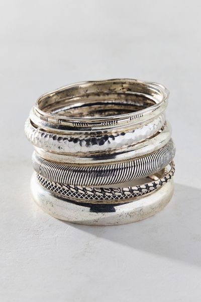 Lunar Layers Eclectic Bangle Bracelets Set