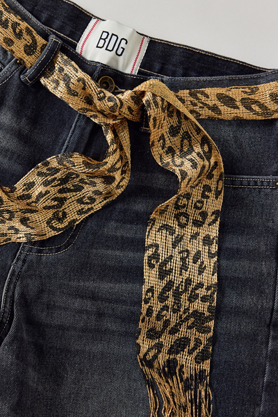 Shimmer Pattern Skinny Wrap Scarf