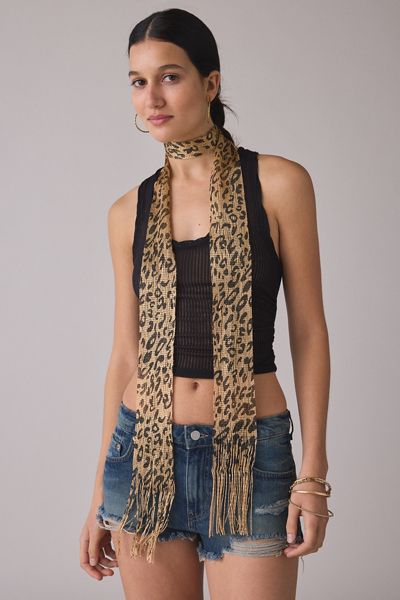 Shimmer Pattern Skinny Wrap Scarf