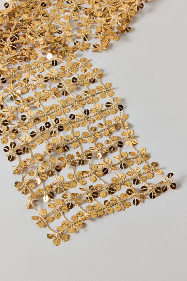 Sequin Net Skinny Wrap Scarf #1