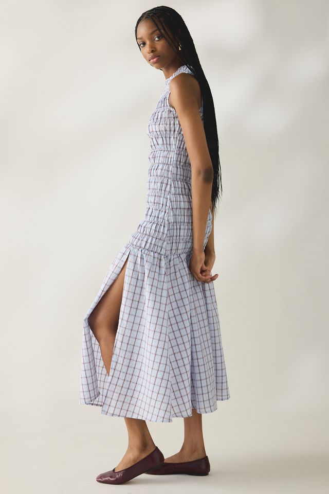 gb smocked drop waist dress product info and reviews Hazel Striped Drop-Waist Midi Dress main image 0