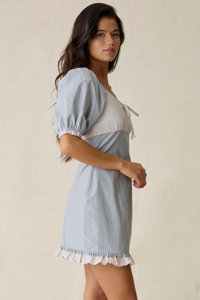 Mini-robe à manches bouffantes à rayures mixtes Fondant de Daisy Street #3