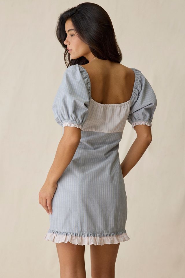 Mini-robe à manches bouffantes à rayures mixtes Fondant de Daisy Street #4