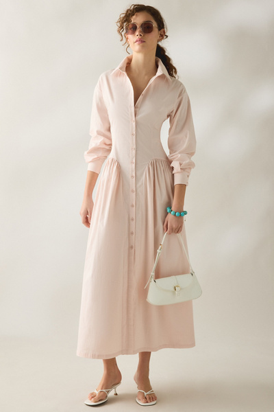 daisy street drop waist shirred dress Elegant Homecoming Dresses,Pink Prom Dresses,Flower Prom Dress,Cute Pa –  luladress main image 1