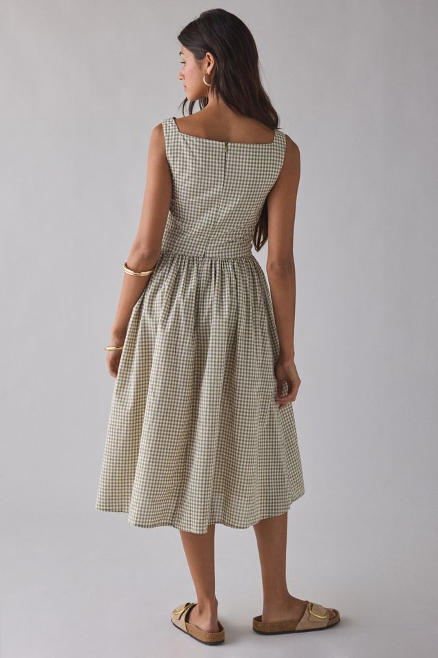 Daisy Street Cammie Cowl Neck Corset Midi Dress | Urban Outfitters