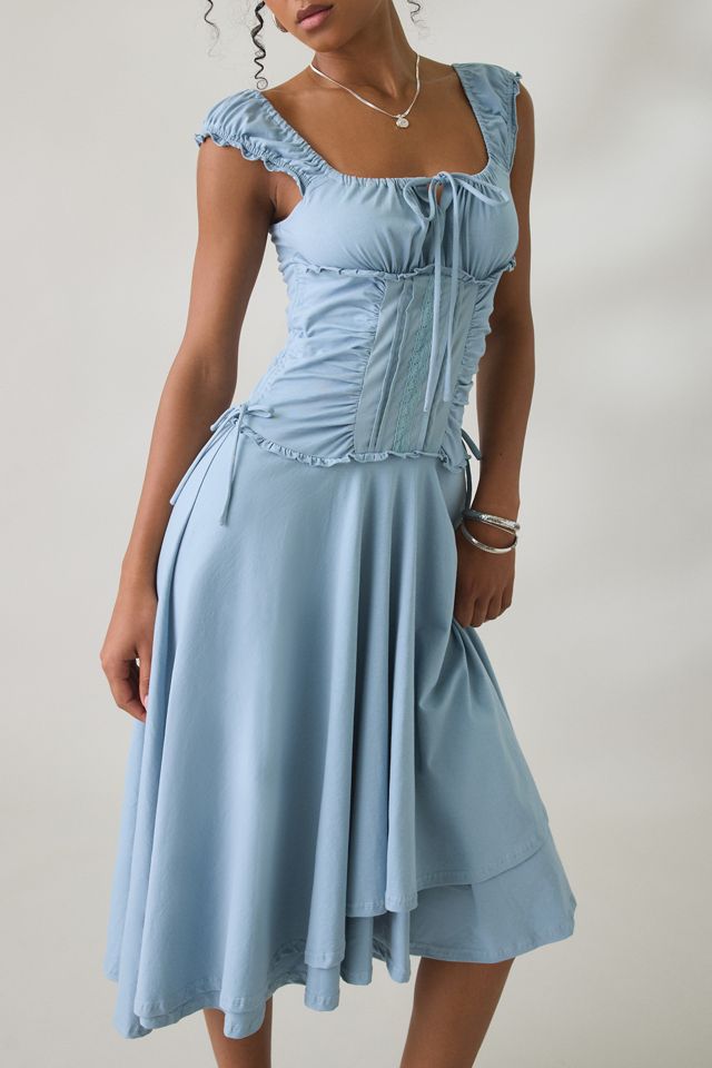 Daisy Street Whimsey Ruched Corset Midi Dress #3