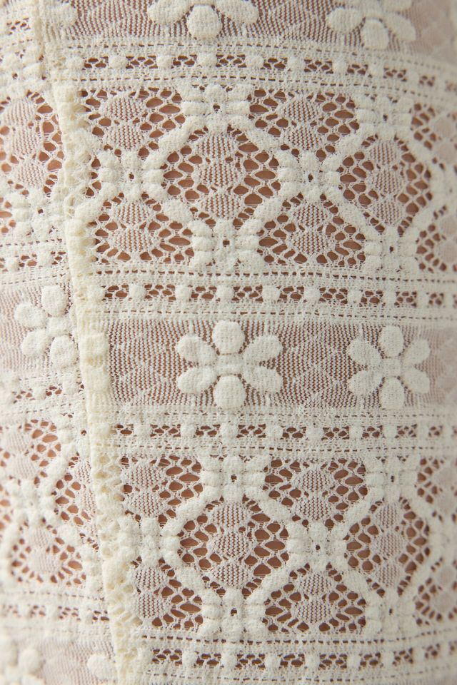 Daisy Street Buttermilk Sheer Lace Capri Pants #5