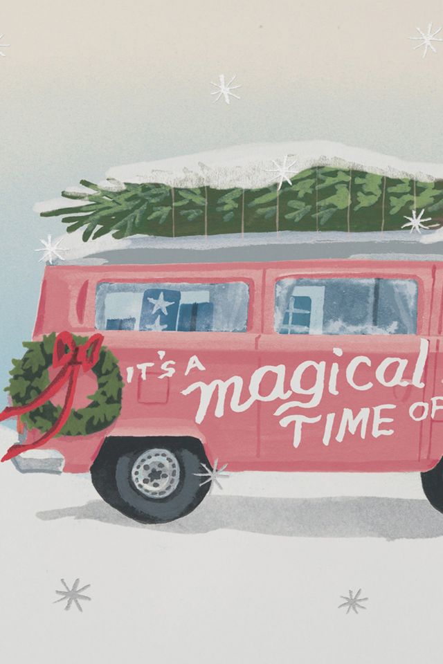 Red Cap Magical Time of the Year Holiday Greeting Card #1