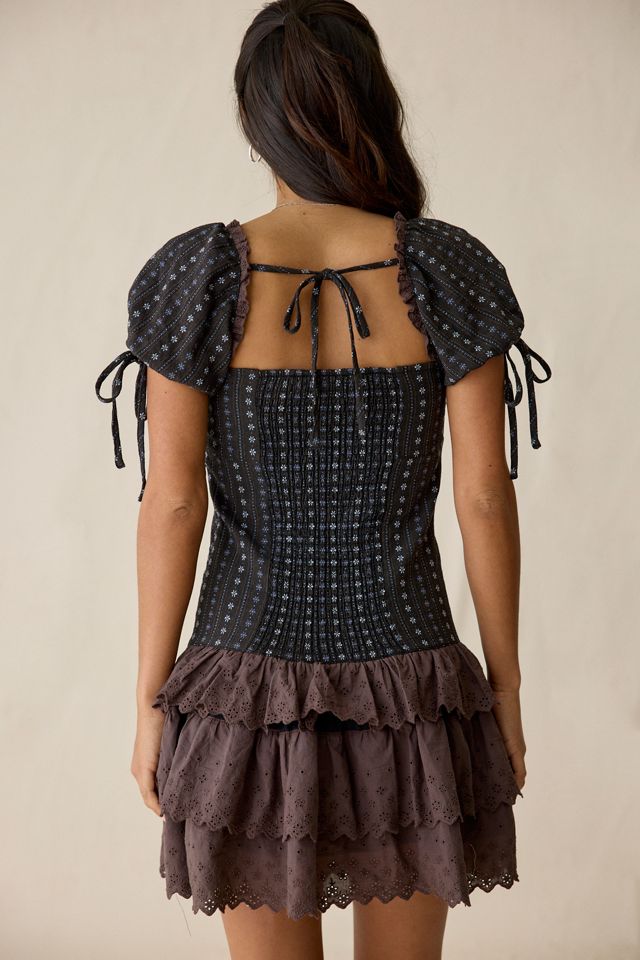 Daisy Street Orchard Drop Waist Ruffle Mini Dress #4