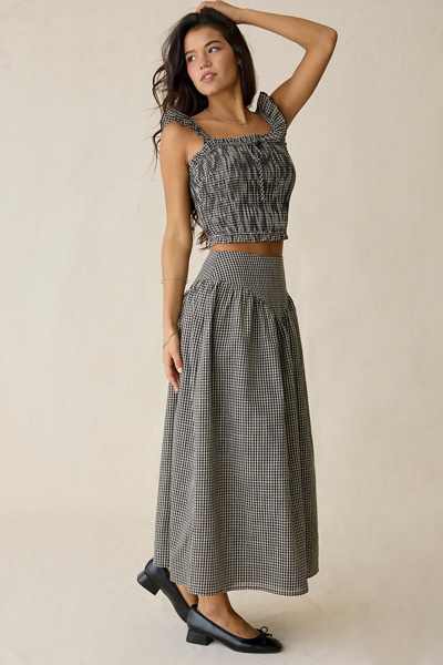 Daisy Street Starling Gingham Drop Waist Maxi Skirt | Urban Outfitters