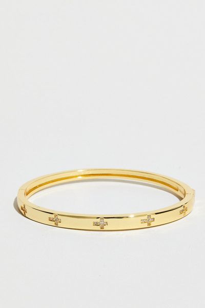 The M Jewelers Cross Stone Stackable Bracelet