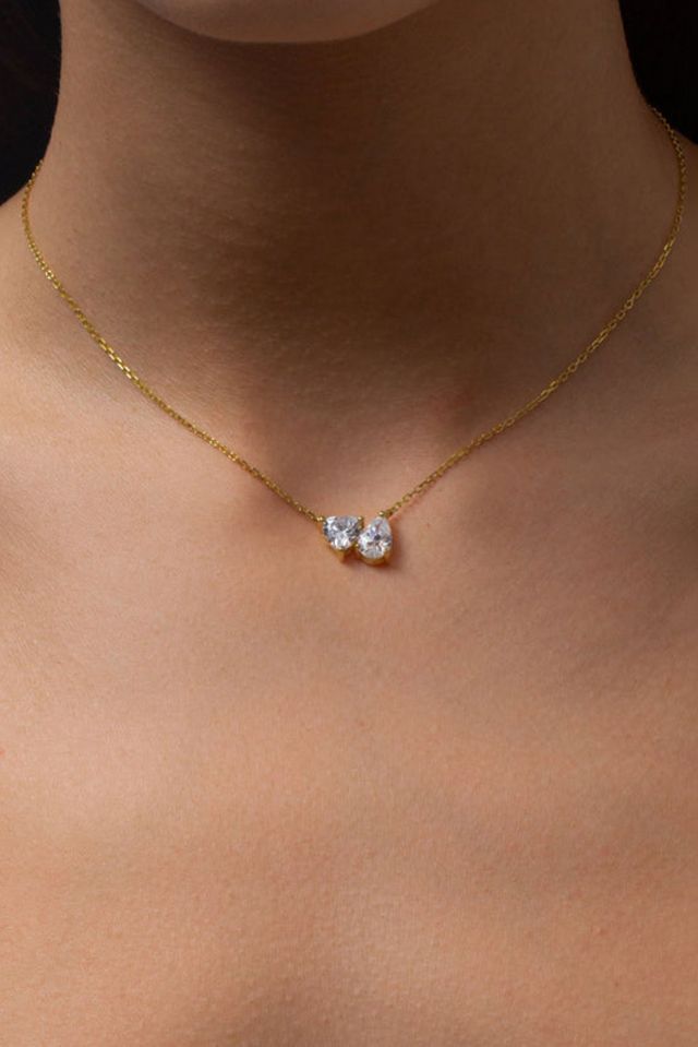 The M Jewelers Clear Heart Pear Necklace #1