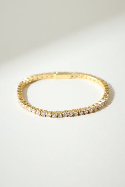 The M Jewelers Medium Essential Tennis Bracelet In Gold, Women's At Urban Outfitters In Gold