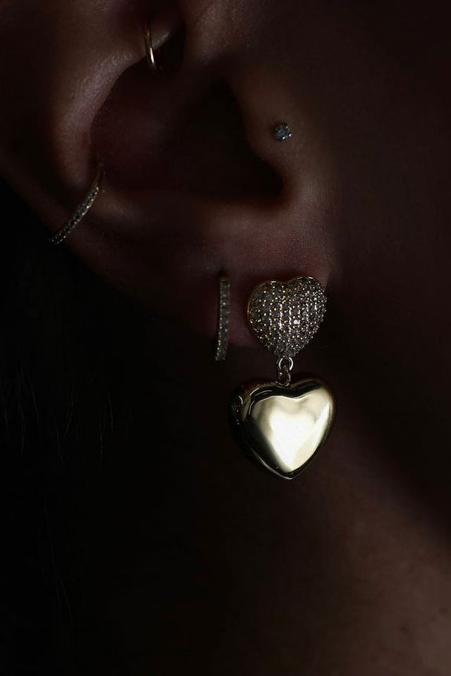 The M Jewelers Pavé Double Heart Earrings #1