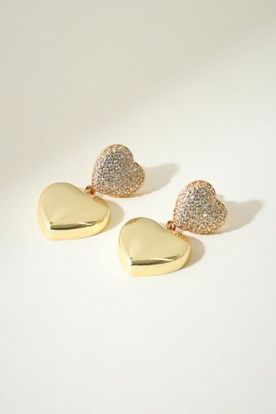 The M Jewelers Pavé Double Heart Earrings