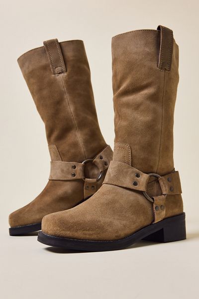 UO Suede Moto Harness Boots