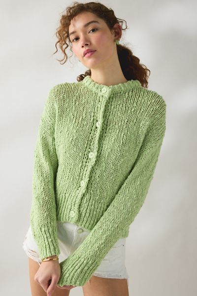BDG Bridget Cotton Slub Knit Oversized Cardigan