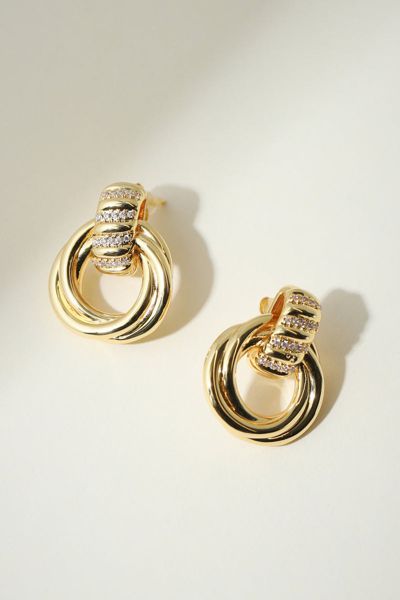 The M Jewelers Margaux Stone Knot Earrings In Gold, Women's At Urban Outfitters In Gold