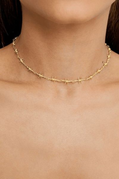 The M Jewelers Barbwire Choker In Gold, Women's At Urban Outfitters