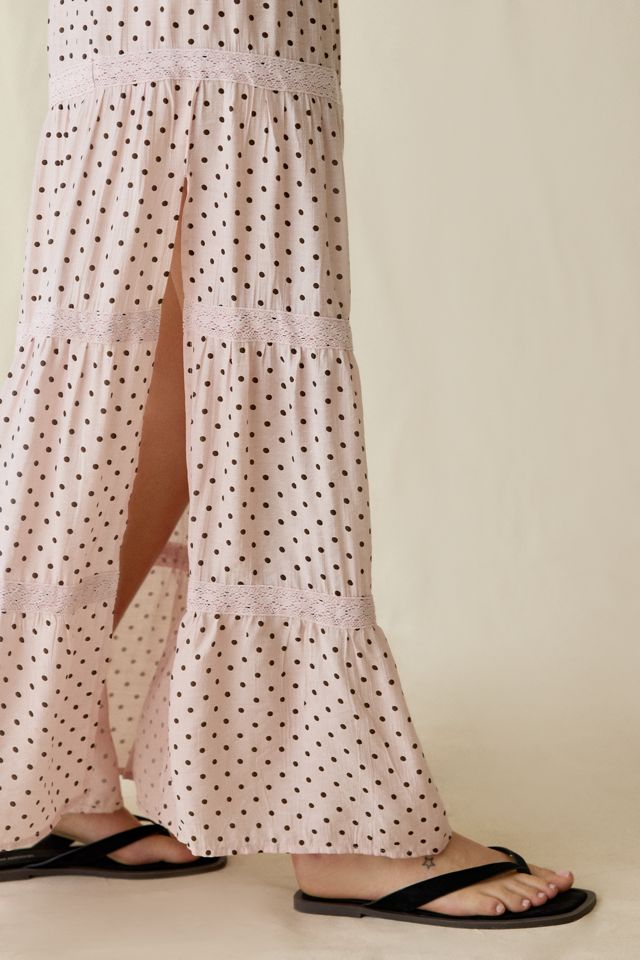 Daisy Street On The Dot Tiered Lace Trim Maxi Skirt #2
