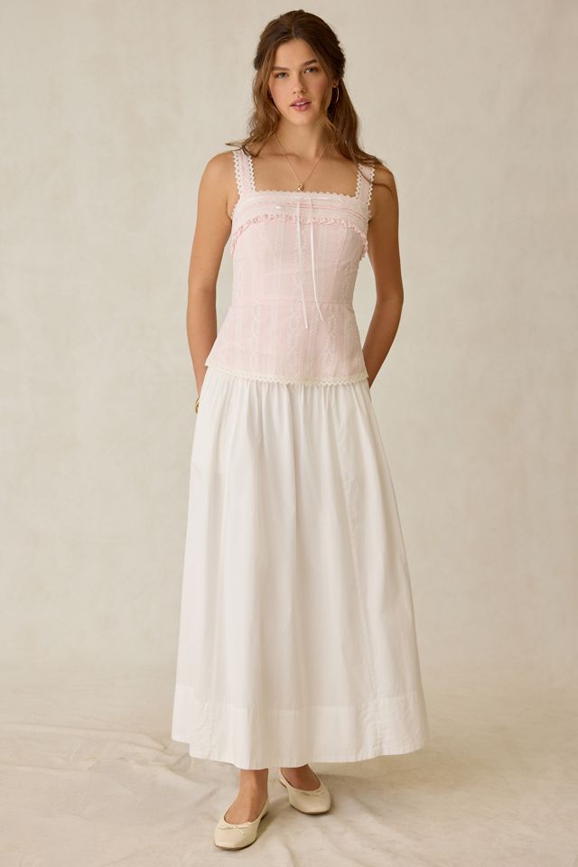 Daisy Street Sherbert Peplum Lace Trim Tank Top #2