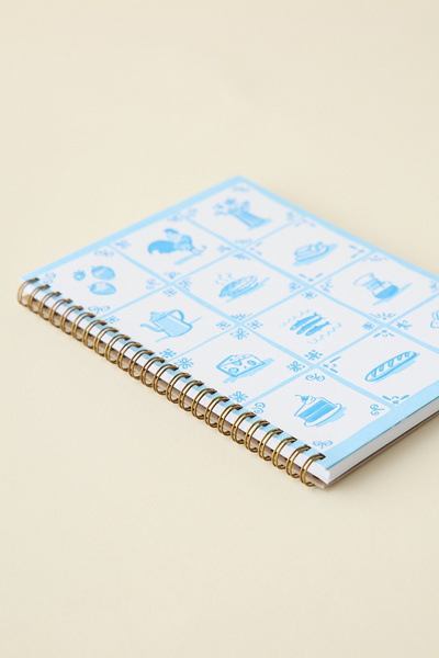 And Here We Are Delft Tile Patterned Notebook