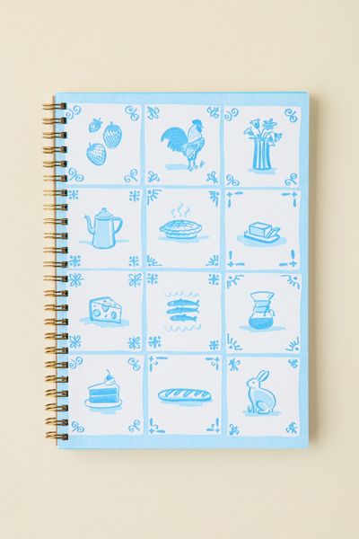 And Here We Are Delft Tile Patterned Notebook