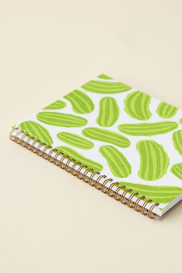 And Here We Are Pickle Patterned Notebook | Urban Outfitters
