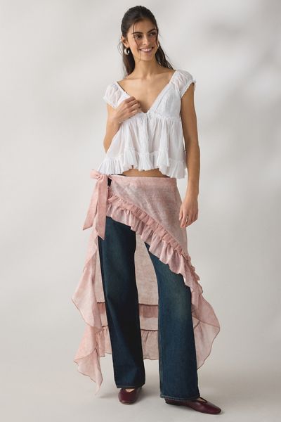 Daisy Street Pretty In Paisley Sheer Wrap High-Low Maxi Skirt