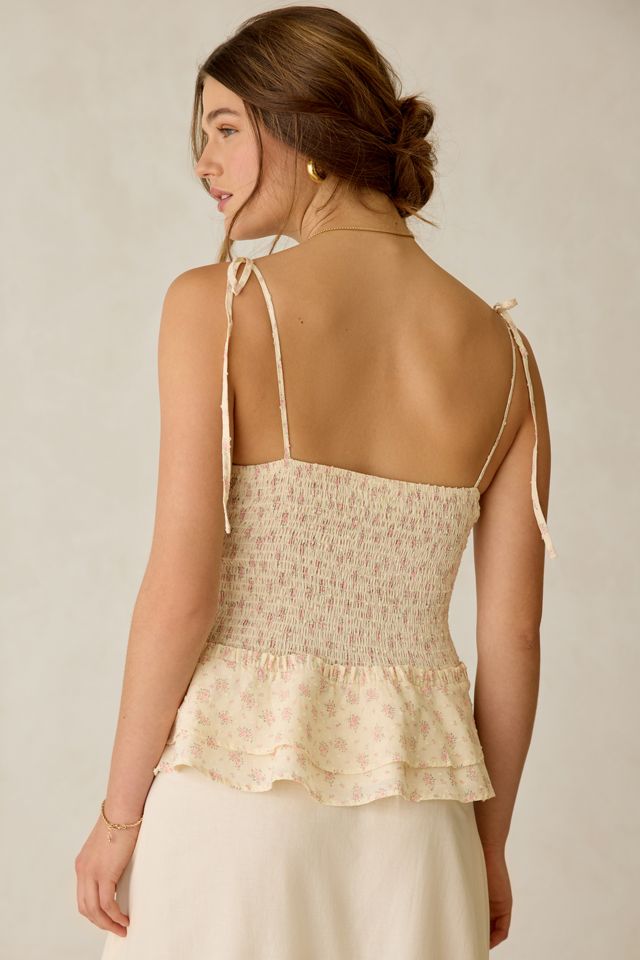 Daisy Street Grace Smocked Tie-Strap Peplum Top #2