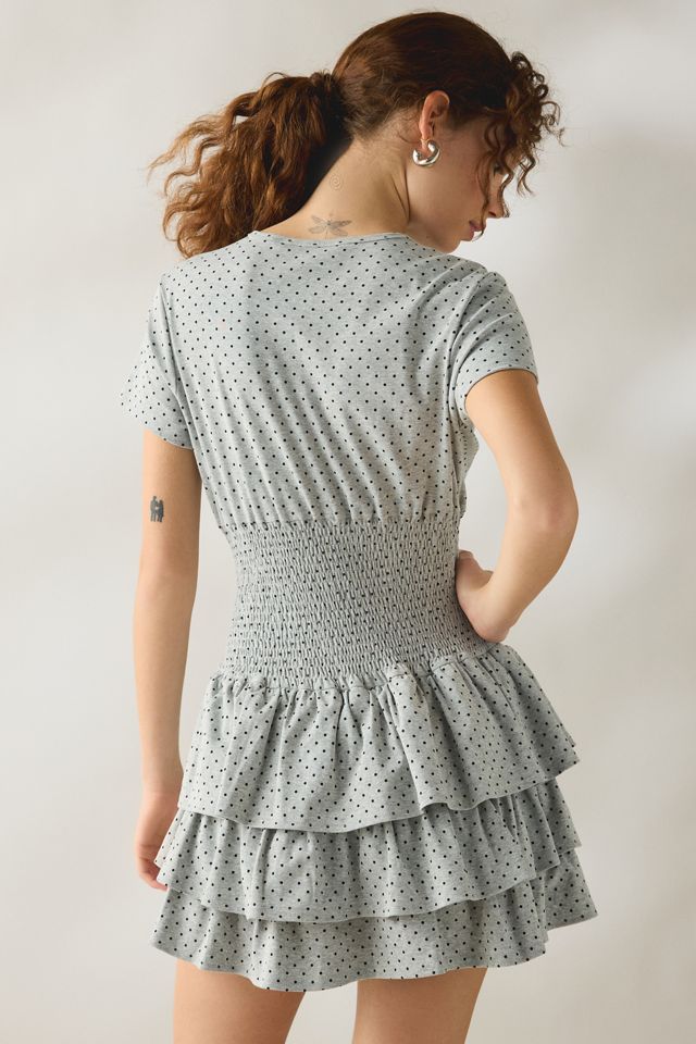 Daisy Street Polka Dot Smocked Drop Waist Ruffle Romper #2