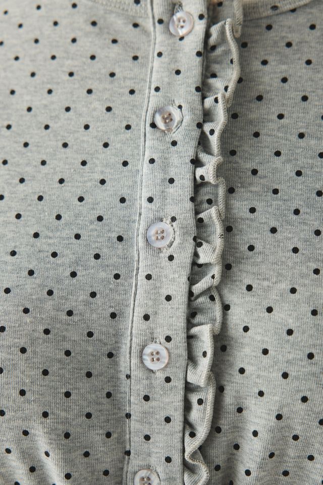 Daisy Street Polka Dot Smocked Drop Waist Ruffle Romper #4