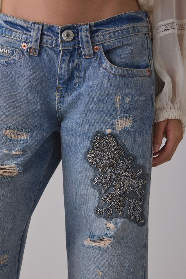 BDG Kayla Rip + Repair Embellished Low-Rise Jeans #4
