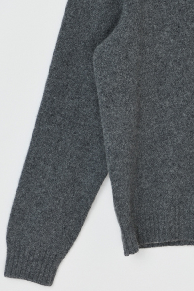 Vintage 90s Dark Grey V-Neck Lambswool Sweater