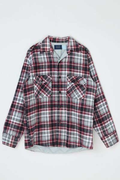 Vintage 70s Black & Red Quilted-Lined Flannel Shirt