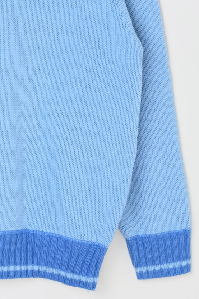 Vintage Y2k Light Blue Contrast-Stitched Sweater #2
