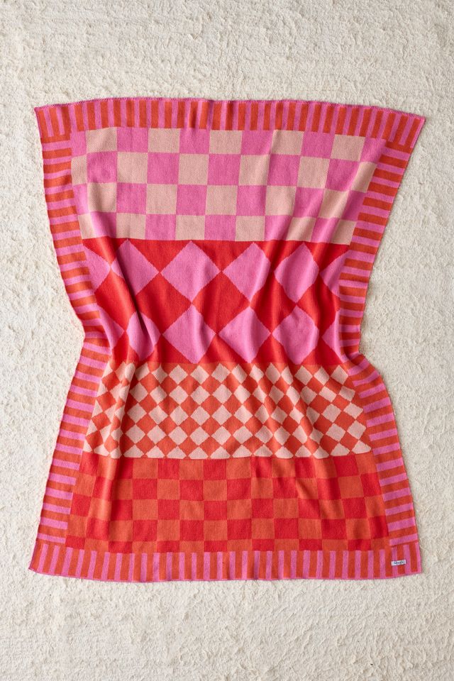 Jeté en tricot à carreaux diamant Calhoun & Co. #1