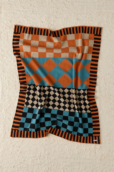 Calhoun & Co. Diamond Checkerboard Knit Throw Blanket - Thumbnail 2