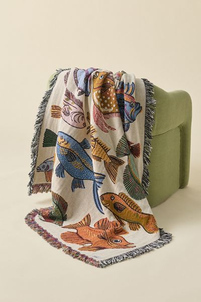 Calhoun & Co. Go Fish Tapestry Throw Blanket