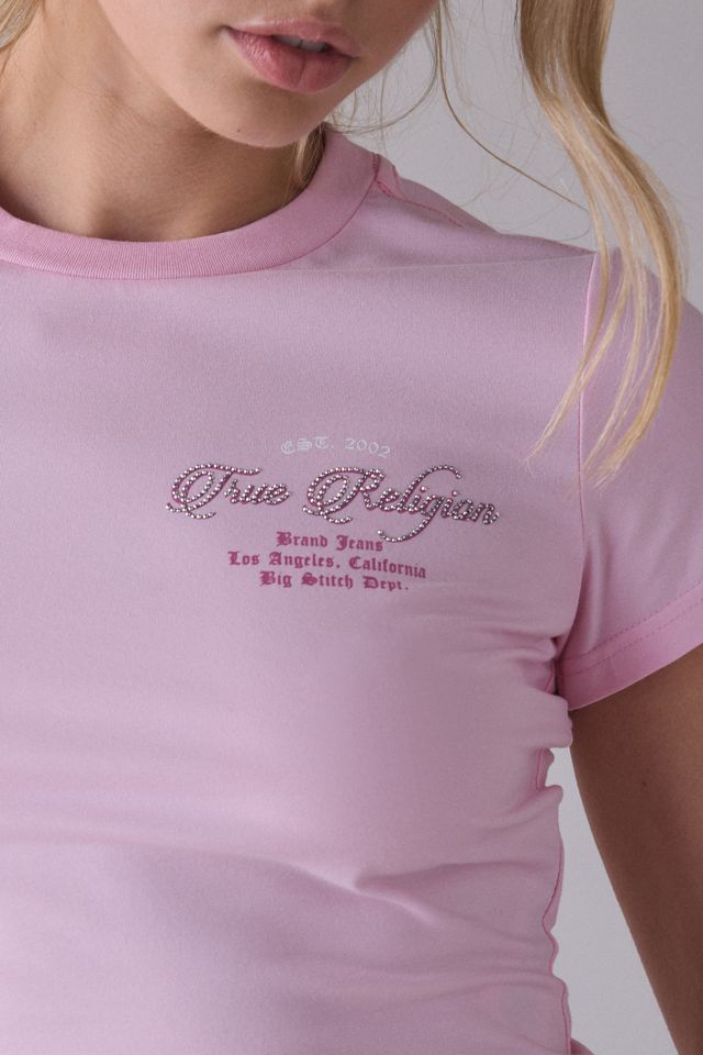 True Religion Crystal Graphic Baby Tee #2