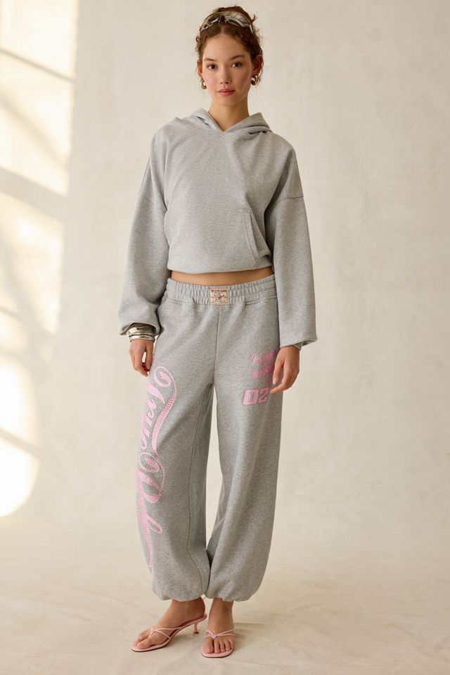 True Religion Big T Crystal Graphic Baggy Jogger Sweatpants #4