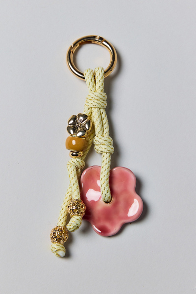 Knotted Rope Floral Charm Keychain