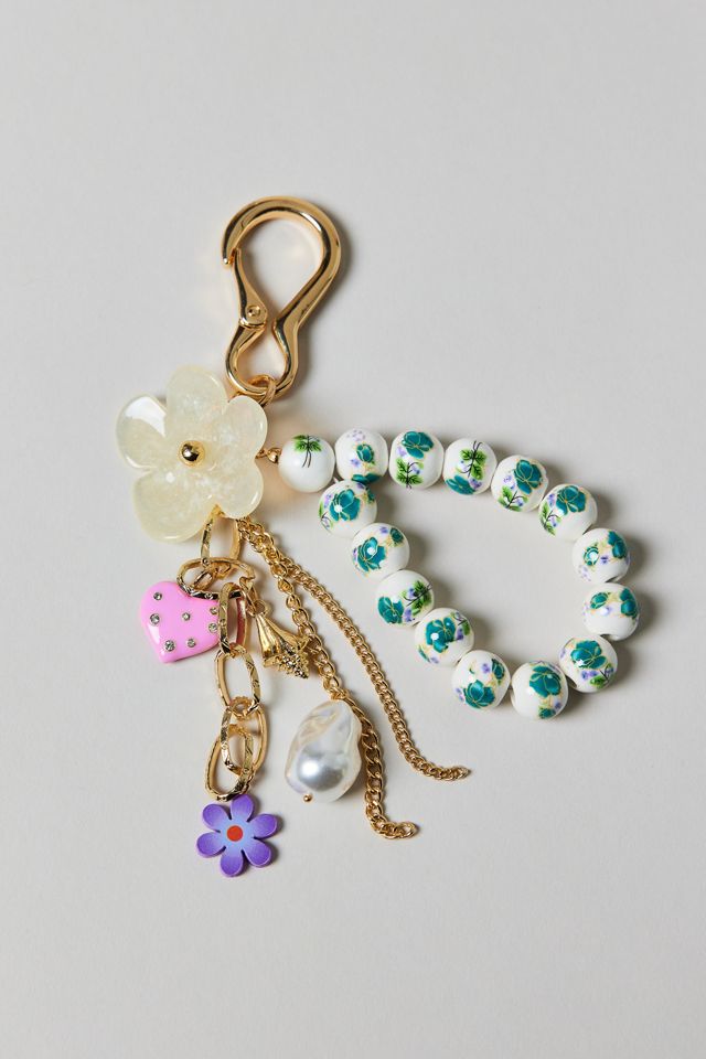 Painted Floral Charms Keychain #1