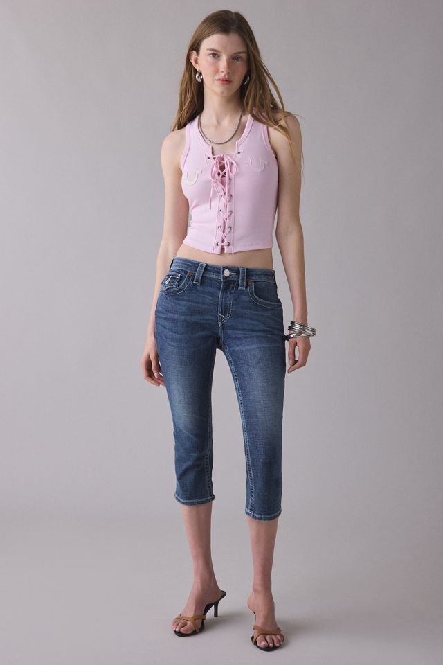 Débardeur côtelé à lacets avec appliqué True Religion #2
