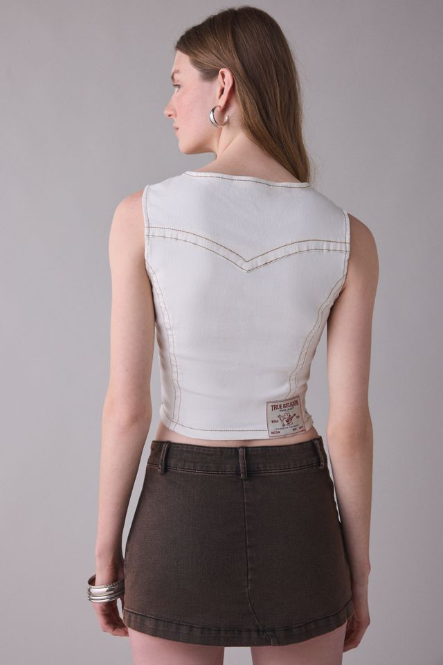True Religion Lace-Up Denim Corset Top #1