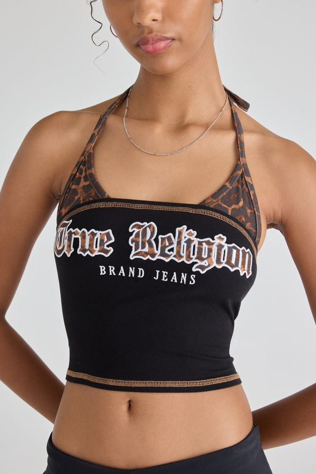 True Religion Printed Layered Halter Neck Bandeau Top #2
